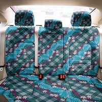 Polynesian Monstera Tiare Floral Back Car Seat Cover Dark Teal Tropical Plaid - Polynesian Pride