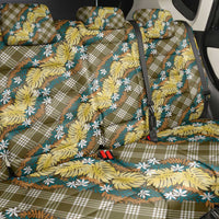 Polynesian Monstera Tiare Floral Back Car Seat Cover Yellow Tropical Plaid - Polynesian Pride
