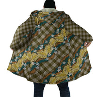 Polynesian Monstera Tiare Floral Cloak Yellow Tropical Plaid - Polynesian Pride