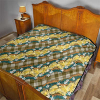 Polynesian Monstera Tiare Floral Quilt Yellow Tropical Plaid - Polynesian Pride