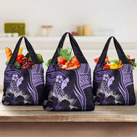 Polynesian Women Day 2024 Grocery Bag Hibiscus Girl Tribal LT01 3-pack One Size Purple - Polynesian Pride