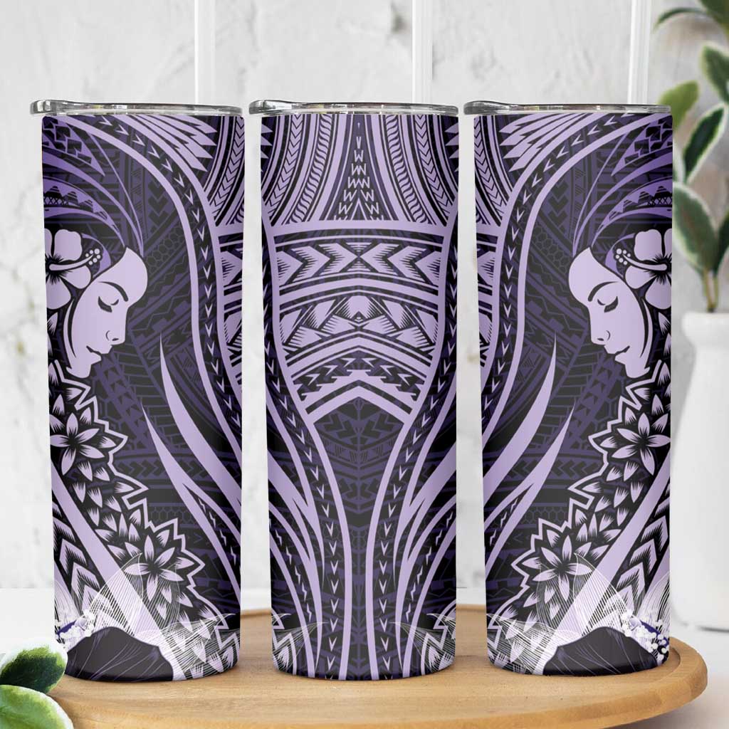 Polynesian Women Day 2024 Skinny Tumbler Hibiscus Girl Tribal LT01 - Polynesian Pride
