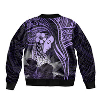 Polynesian Women Day 2024 Sleeve Zip Bomber Jacket Hibiscus Girl Tribal LT01 - Polynesian Pride