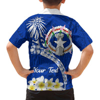 Northern Mariana Islands Commonwealth Day 2024 Family Matching Off Shoulder Long Sleeve Dress and Hawaiian Shirt Dolphin With Plumeria Flower LT01 - Polynesian Pride