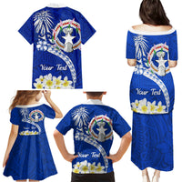 Northern Mariana Islands Commonwealth Day 2024 Family Matching Puletasi and Hawaiian Shirt Dolphin With Plumeria Flower LT01 - Polynesian Pride
