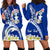 Northern Mariana Islands Commonwealth Day 2024 Hoodie Dress Dolphin With Plumeria Flower LT01 - Polynesian Pride