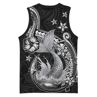 Hawaii Mermaid Monotone Basketball Jersey Polynesian Pattern Fish Hook