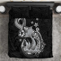 Hawaii Mermaid Monotone Bedding Set Polynesian Pattern Fish Hook LT01 Black - Polynesian Pride