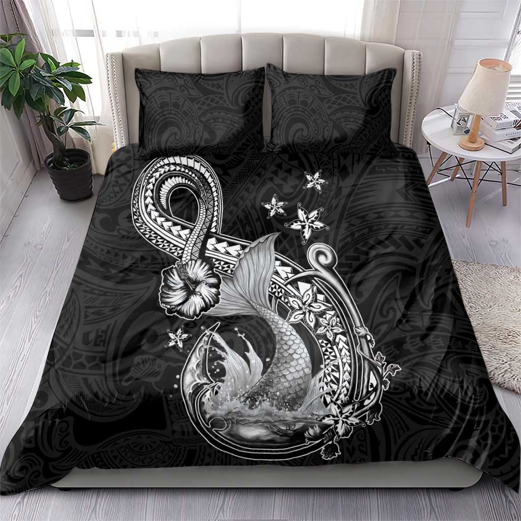 Hawaii Mermaid Monotone Bedding Set Polynesian Pattern Fish Hook LT01 - Polynesian Pride
