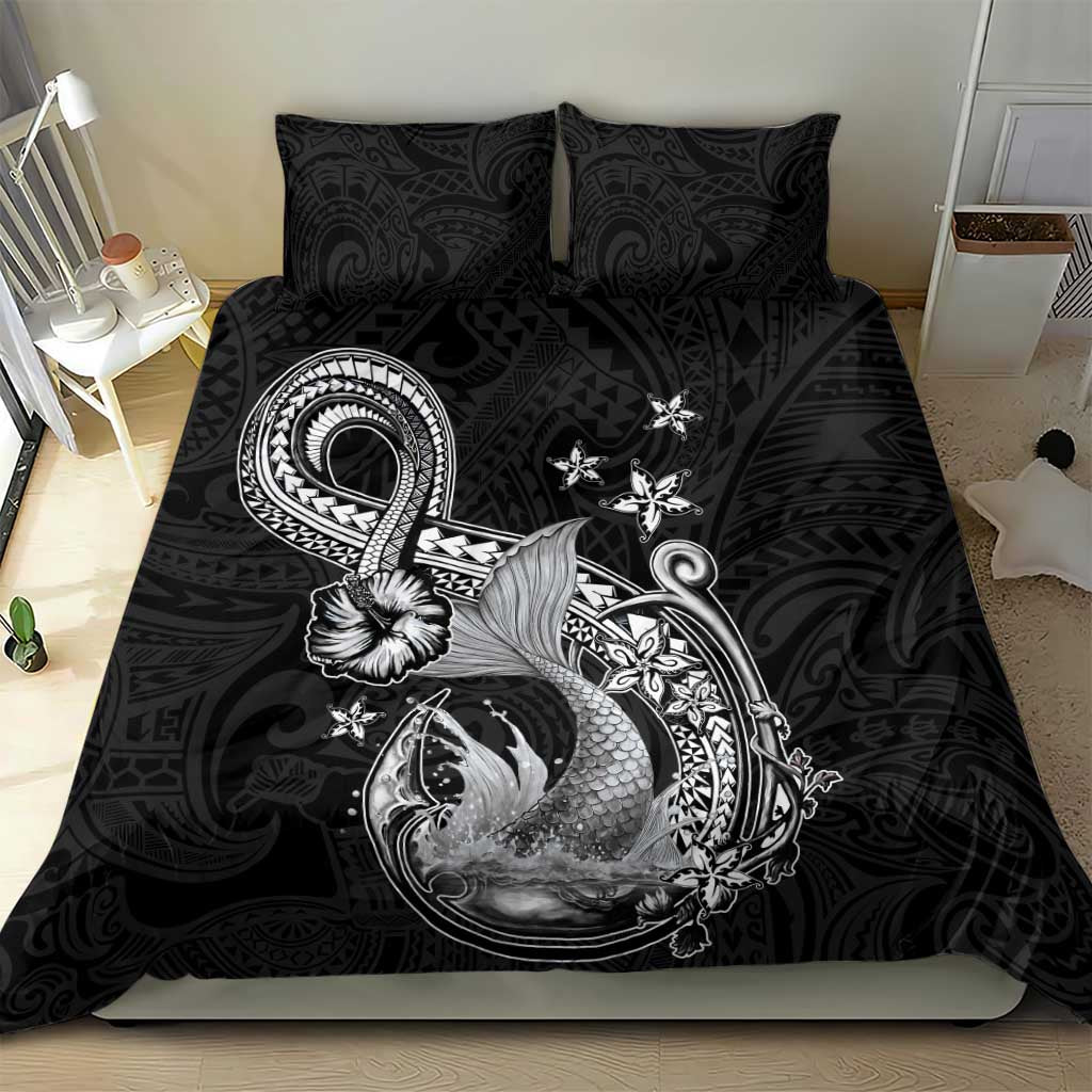 Hawaii Mermaid Monotone Bedding Set Polynesian Pattern Fish Hook LT01 - Polynesian Pride