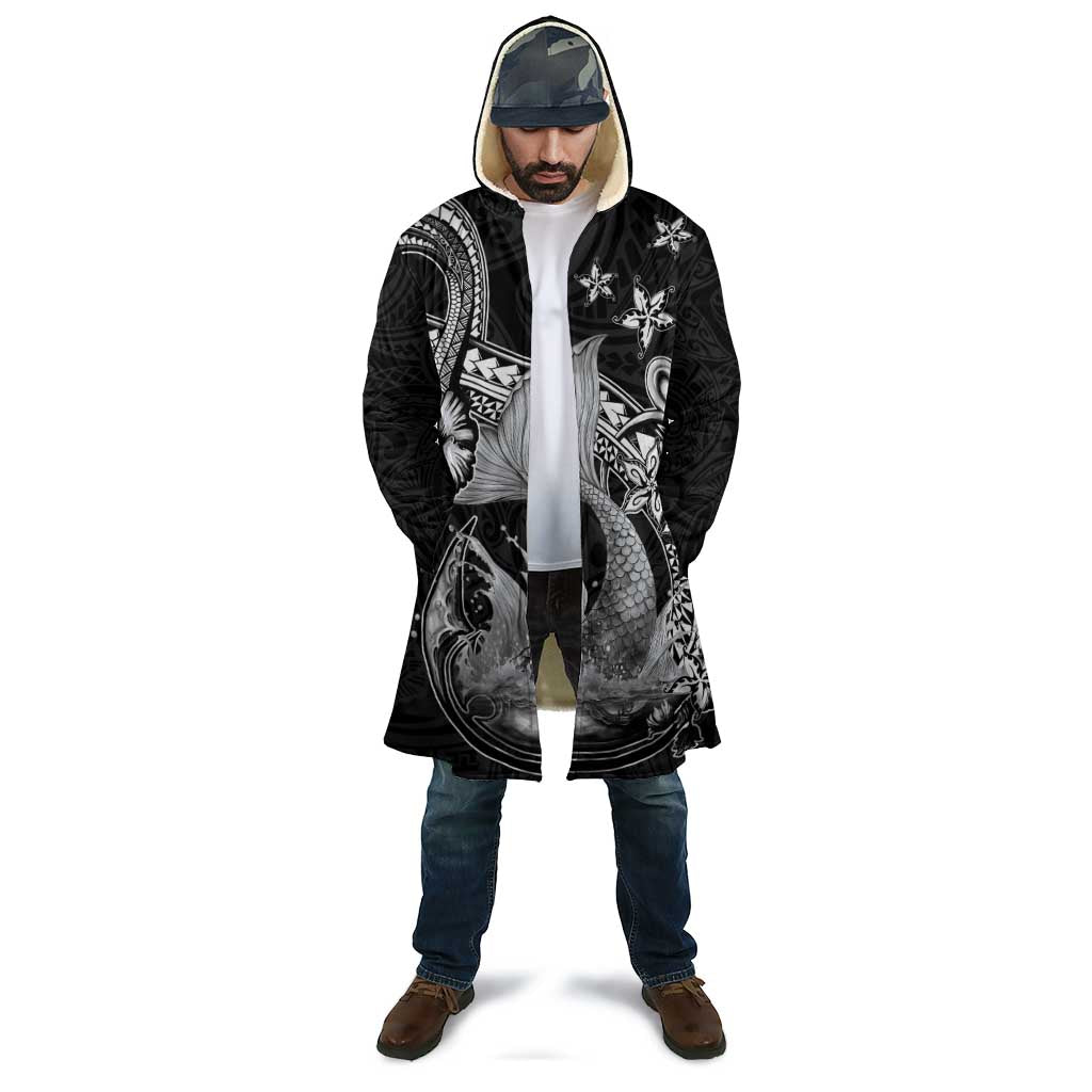 Hawaii Mermaid Monotone Cloak Polynesian Pattern Fish Hook