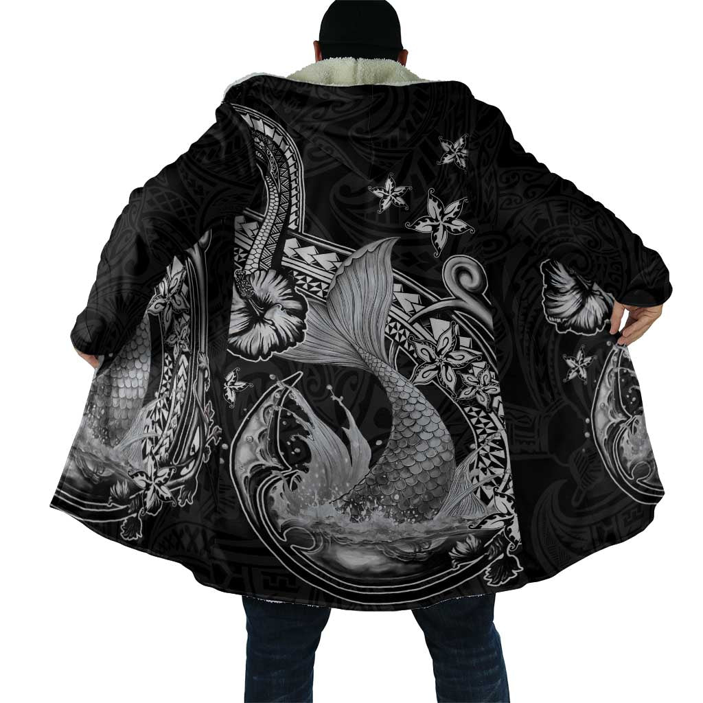 Hawaii Mermaid Monotone Cloak Polynesian Pattern Fish Hook