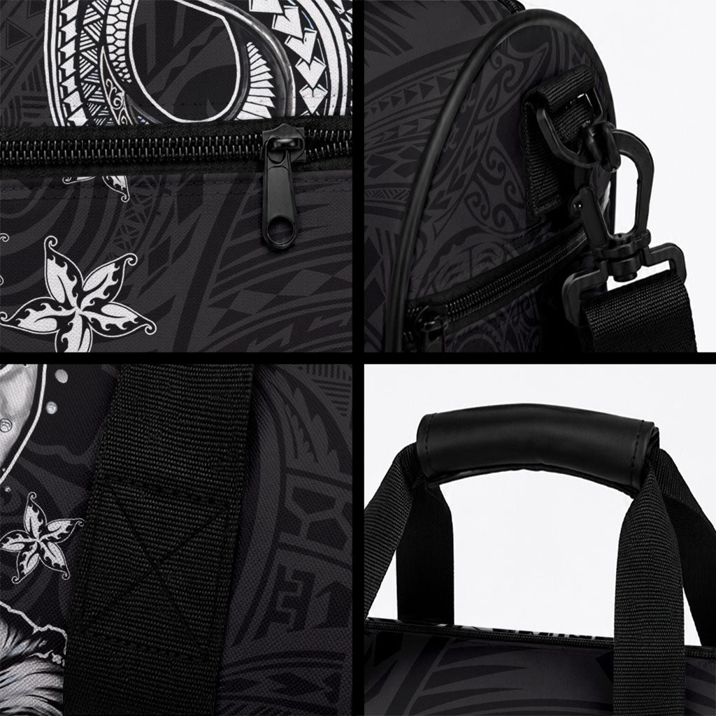 Hawaii Mermaid Monotone Duffle Bag Polynesian Pattern Fish Hook