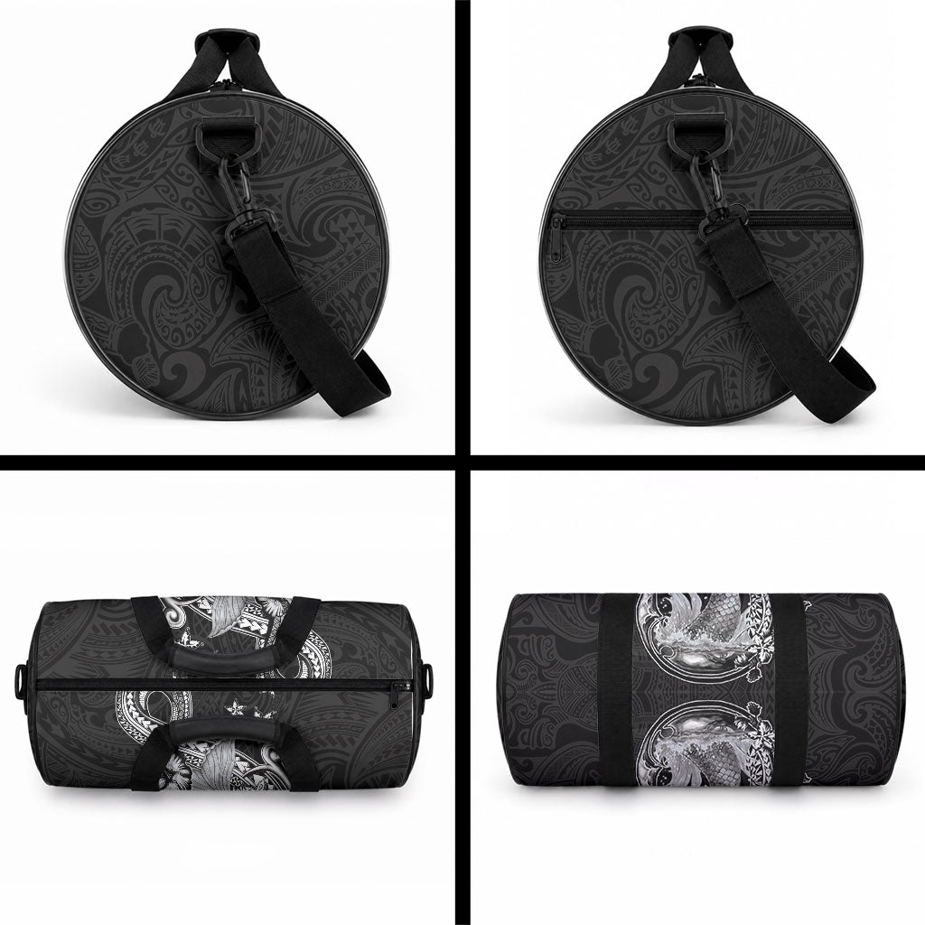 Hawaii Mermaid Monotone Duffle Bag Polynesian Pattern Fish Hook