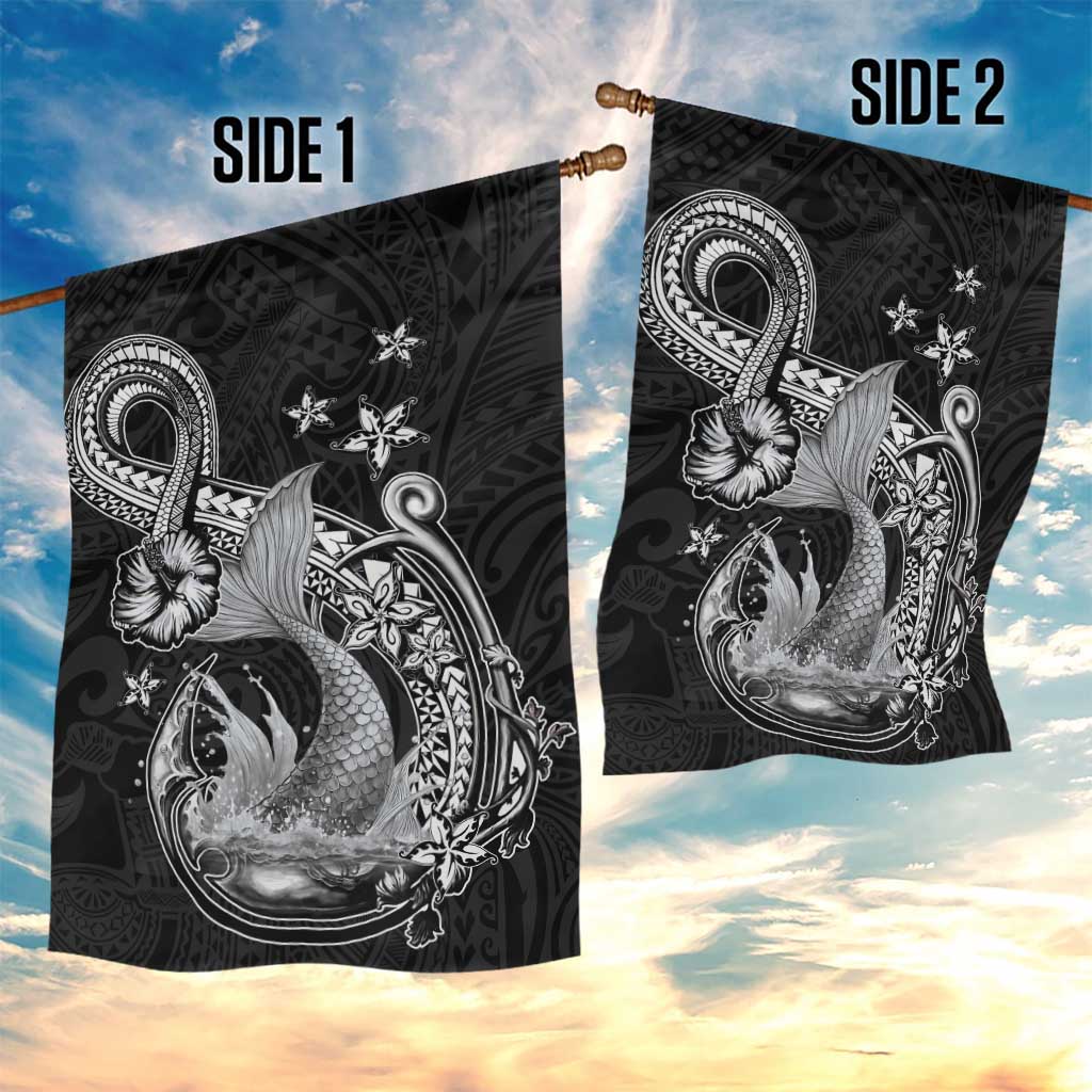 Hawaii Mermaid Monotone Garden Flag Polynesian Pattern Fish Hook LT01 - Polynesian Pride