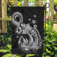 Hawaii Mermaid Monotone Garden Flag Polynesian Pattern Fish Hook LT01 Garden Flag Black - Polynesian Pride