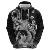 Hawaii Mermaid Monotone Hoodie Polynesian Pattern Fish Hook LT01 - Polynesian Pride
