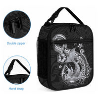 Hawaii Mermaid Monotone Lunch Bag Polynesian Pattern Fish Hook
