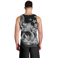 Hawaii Mermaid Monotone Men Tank Top Polynesian Pattern Fish Hook LT01 - Polynesian Pride