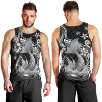 Hawaii Mermaid Monotone Men Tank Top Polynesian Pattern Fish Hook LT01 - Polynesian Pride