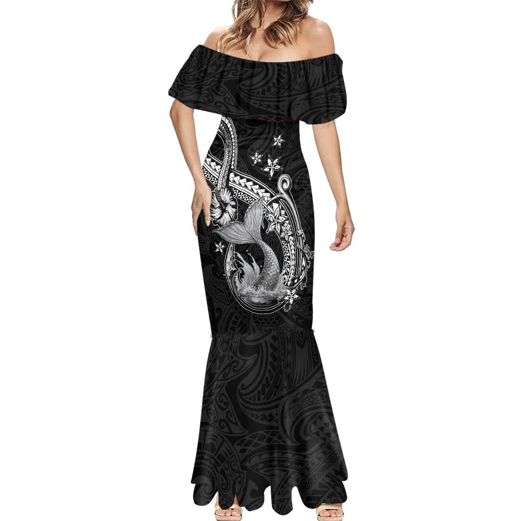 Hawaii Mermaid Monotone Mermaid Dress Polynesian Pattern Fish Hook