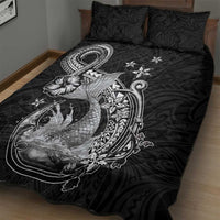 Hawaii Mermaid Monotone Quilt Bed Set Polynesian Pattern Fish Hook LT01 - Polynesian Pride
