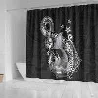 Hawaii Mermaid Monotone Shower Curtain Polynesian Pattern Fish Hook LT01 - Polynesian Pride