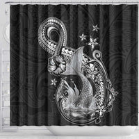 Hawaii Mermaid Monotone Shower Curtain Polynesian Pattern Fish Hook LT01 - Polynesian Pride
