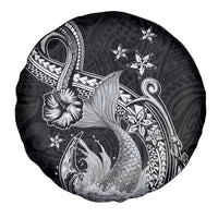 Hawaii Mermaid Monotone Spare Tire Cover Polynesian Pattern Fish Hook