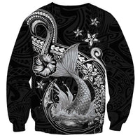 Hawaii Mermaid Monotone Sweatshirt Polynesian Pattern Fish Hook LT01 - Polynesian Pride