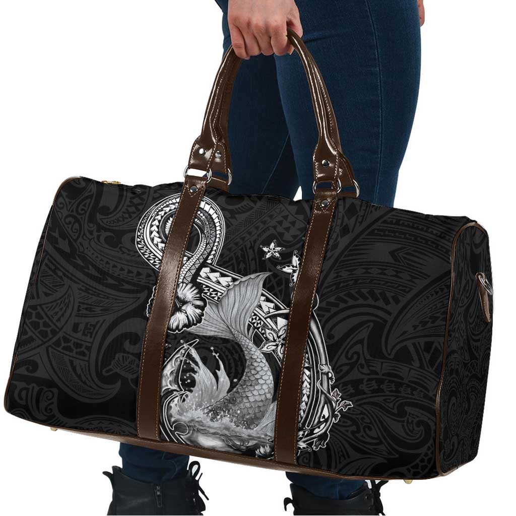 Hawaii Mermaid Monotone Travel Bag Polynesian Pattern Fish Hook