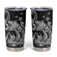 Hawaii Mermaid Monotone Tumbler Cup Polynesian Pattern Fish Hook