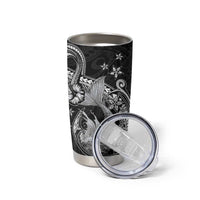 Hawaii Mermaid Monotone Tumbler Cup Polynesian Pattern Fish Hook