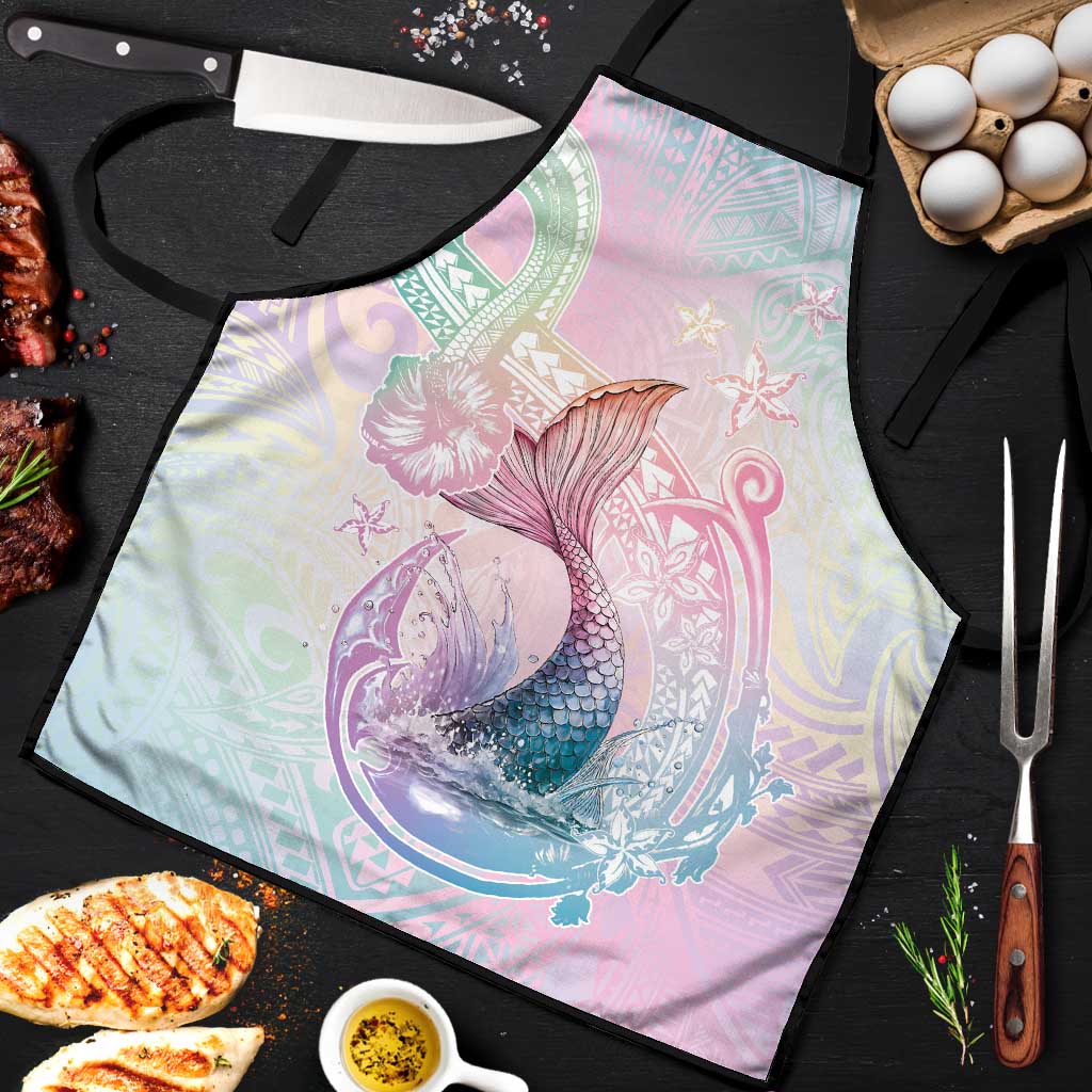 Hawaii Mermaid Sweet Pastel Apron Polynesian Pattern Fish Hook LT01 Multicolor - Polynesian Pride