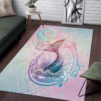 Hawaii Mermaid Sweet Pastel Area Rug Polynesian Pattern Fish Hook LT01 Multicolor - Polynesian Pride