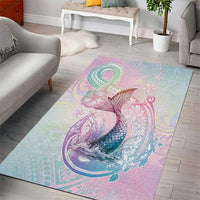 Hawaii Mermaid Sweet Pastel Area Rug Polynesian Pattern Fish Hook LT01 - Polynesian Pride