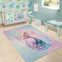 Hawaii Mermaid Sweet Pastel Area Rug Polynesian Pattern Fish Hook LT01 - Polynesian Pride