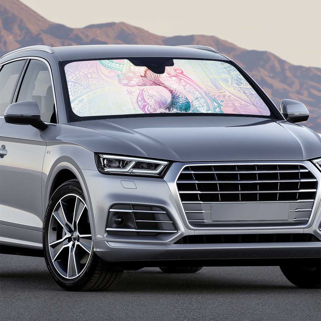 Hawaii Mermaid Sweet Pastel Auto Sun Shade Polynesian Pattern Fish Hook