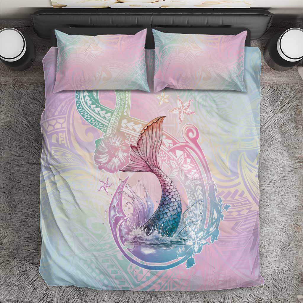 Hawaii Mermaid Sweet Pastel Bedding Set Polynesian Pattern Fish Hook LT01 Multicolor - Polynesian Pride