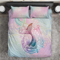 Hawaii Mermaid Sweet Pastel Bedding Set Polynesian Pattern Fish Hook LT01 Multicolor - Polynesian Pride