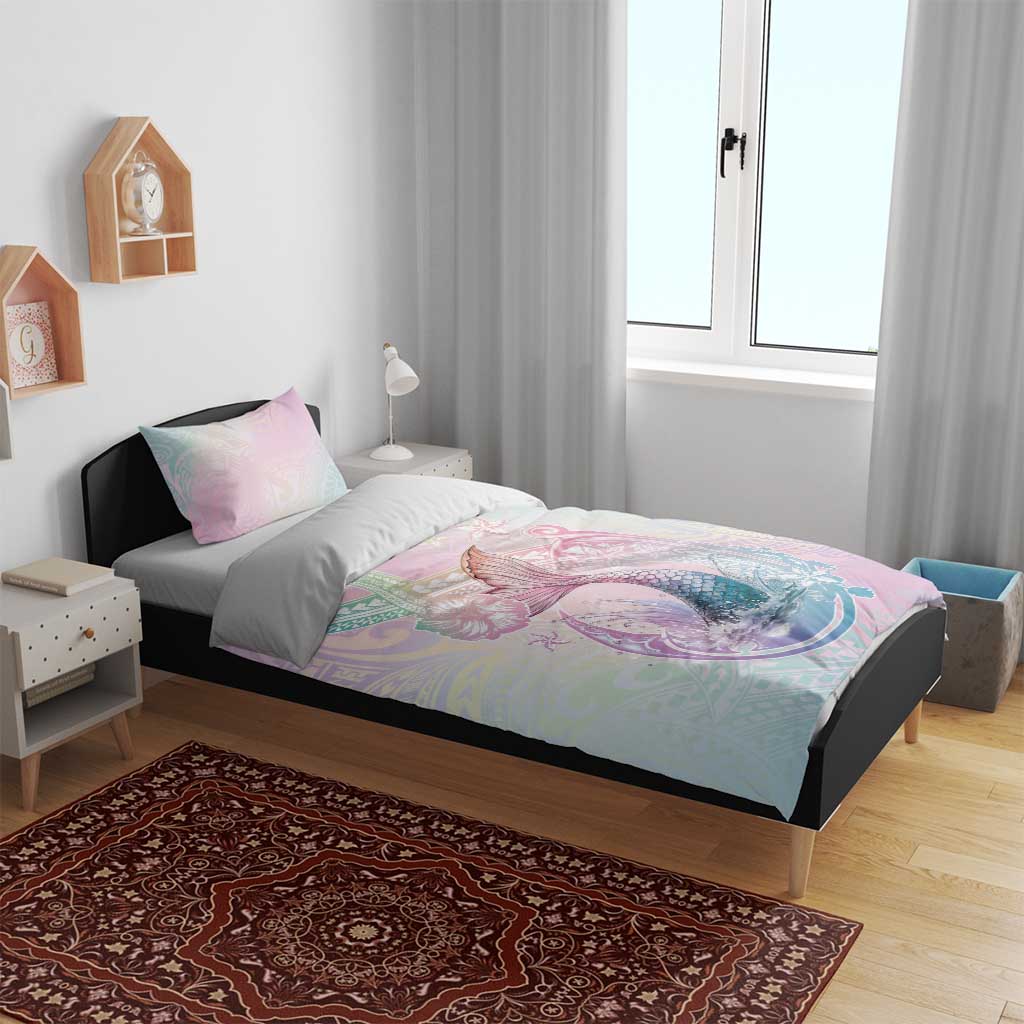 Hawaii Mermaid Sweet Pastel Bedding Set Polynesian Pattern Fish Hook LT01 - Polynesian Pride