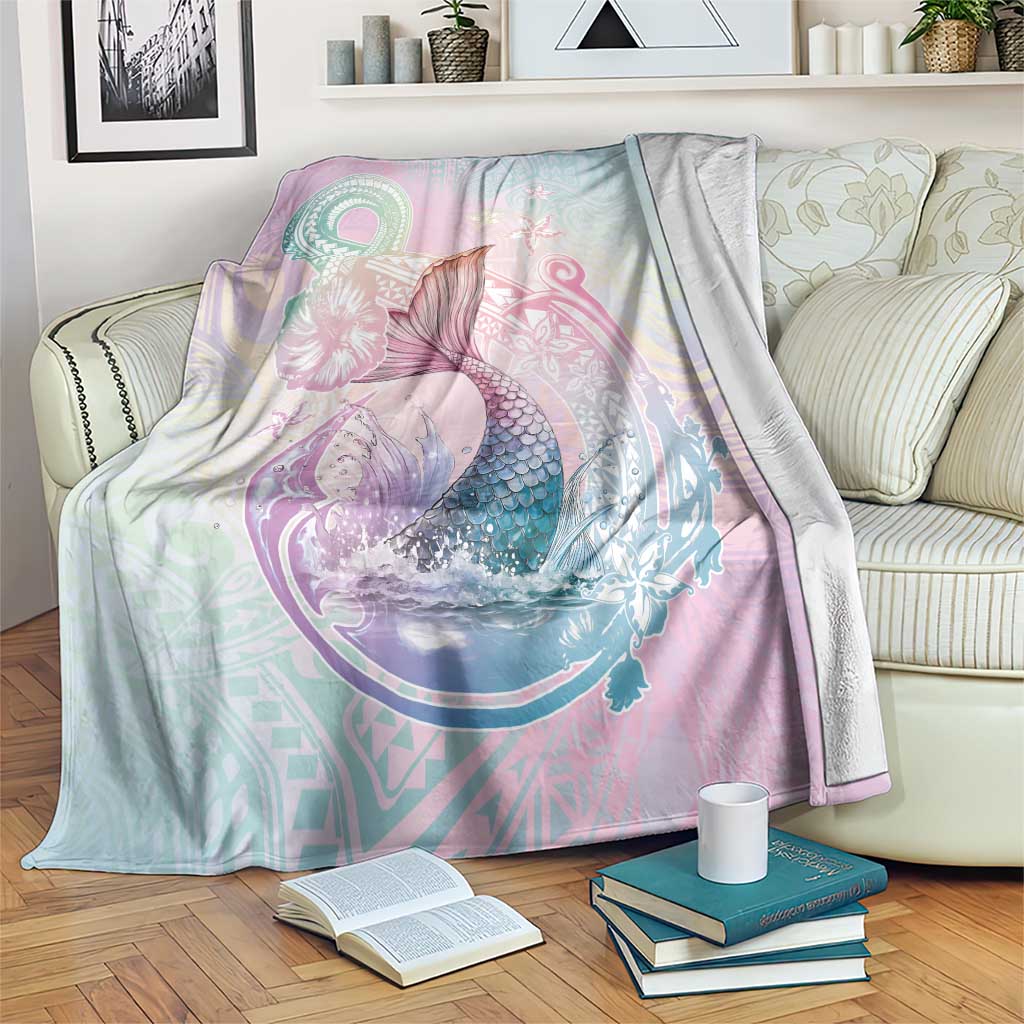 Hawaii Mermaid Sweet Pastel Blanket Polynesian Pattern Fish Hook LT01 Multicolor - Polynesian Pride