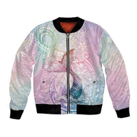 Hawaii Mermaid Sweet Pastel Bomber Jacket Polynesian Pattern Fish Hook LT01 Unisex Multicolor - Polynesian Pride