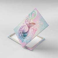 Hawaii Mermaid Sweet Pastel Canvas Wall Art Polynesian Pattern Fish Hook