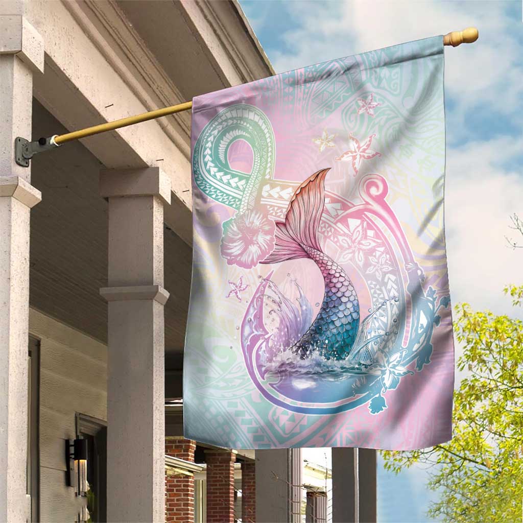 Hawaii Mermaid Sweet Pastel Garden Flag Polynesian Pattern Fish Hook
