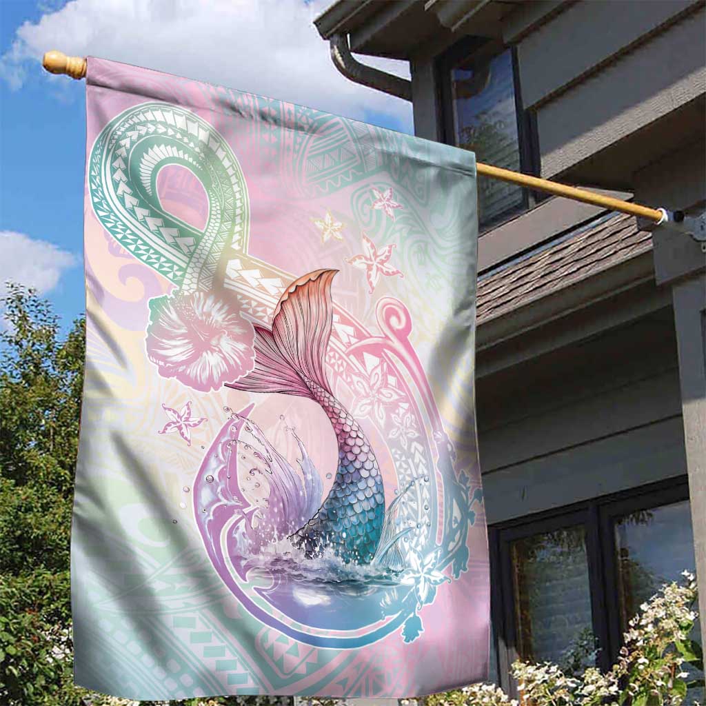 Hawaii Mermaid Sweet Pastel Garden Flag Polynesian Pattern Fish Hook