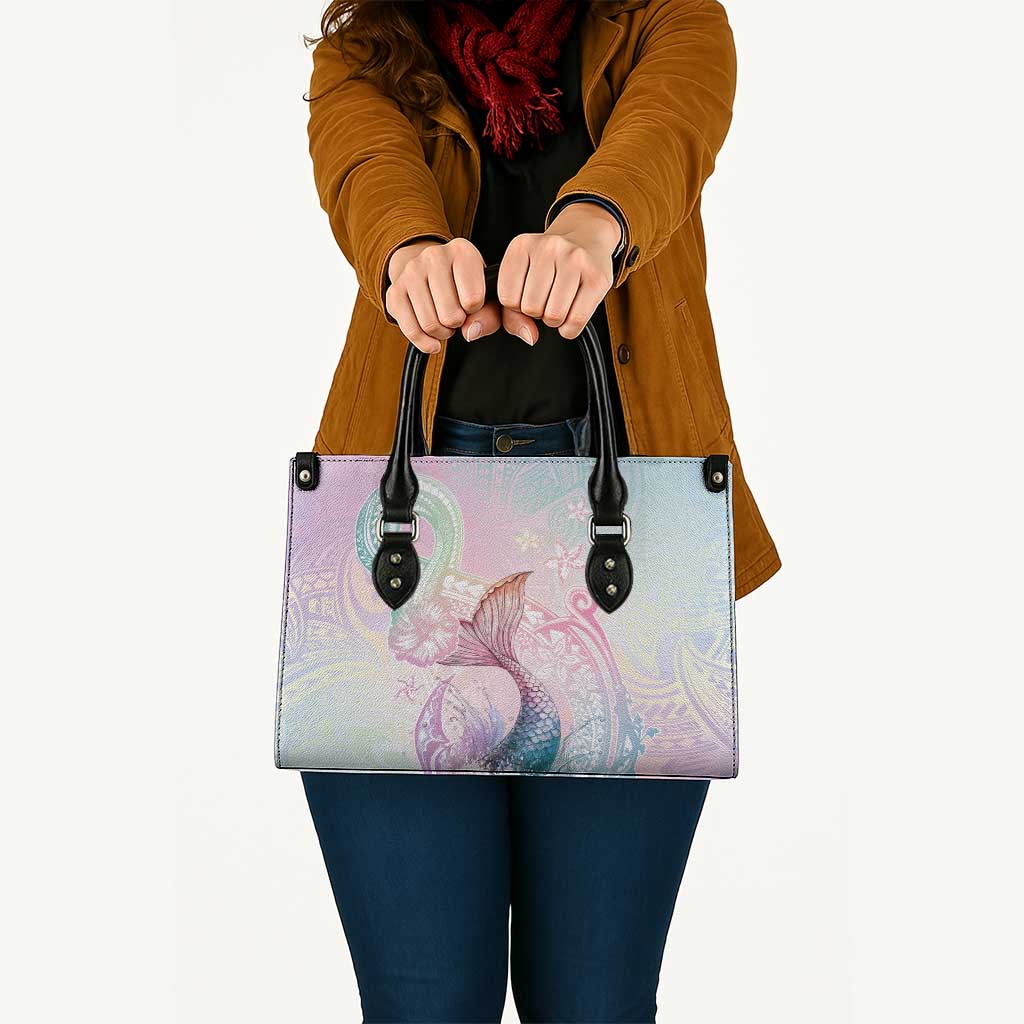 Hawaii Mermaid Sweet Pastel Leather Bag Polynesian Pattern Fish Hook
