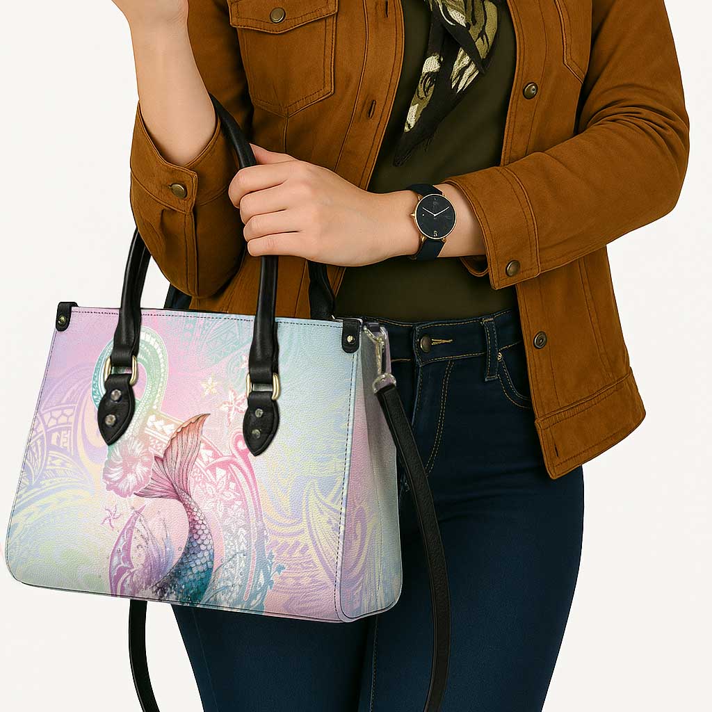 Hawaii Mermaid Sweet Pastel Leather Bag Polynesian Pattern Fish Hook