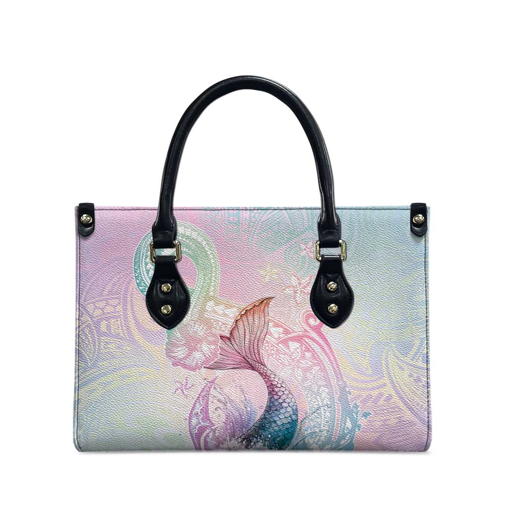Hawaii Mermaid Sweet Pastel Leather Bag Polynesian Pattern Fish Hook