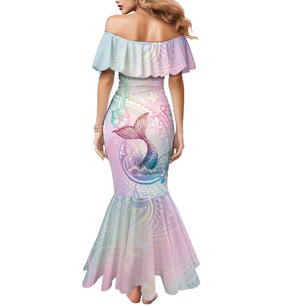 Hawaii Mermaid Sweet Pastel Mermaid Dress Polynesian Pattern Fish Hook